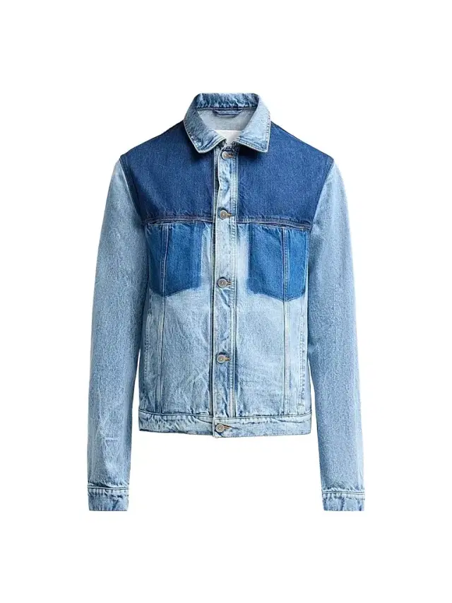 Maison Margiela Men's Contrast Panel Denim Trucker Jacket - Shades Of Indigo Blue