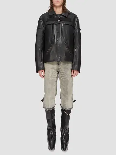 Rick Owens Men's Bolan Cotton Denim Cutoff Shorts - Mineral | Thumbnail 2