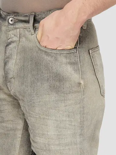 Rick Owens Men's Bolan Cotton Denim Cutoff Shorts - Mineral | Thumbnail 7