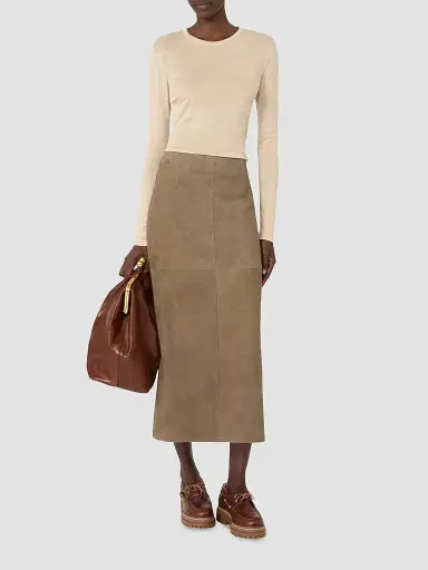 Weekend Max Mara Women's Wool and Silk Gauze Jersey T-Shirt - Beige | Thumbnail 2