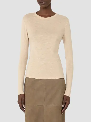 Weekend Max Mara Women's Wool and Silk Gauze Jersey T-Shirt - Beige | Thumbnail 3