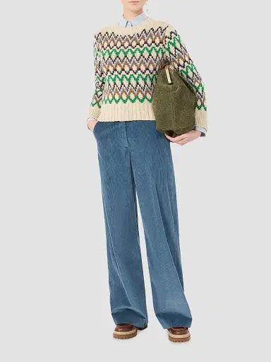 Weekend Max Mara Women's Jacquard Wool and Cashmere Sweater - Green | Thumbnail 2