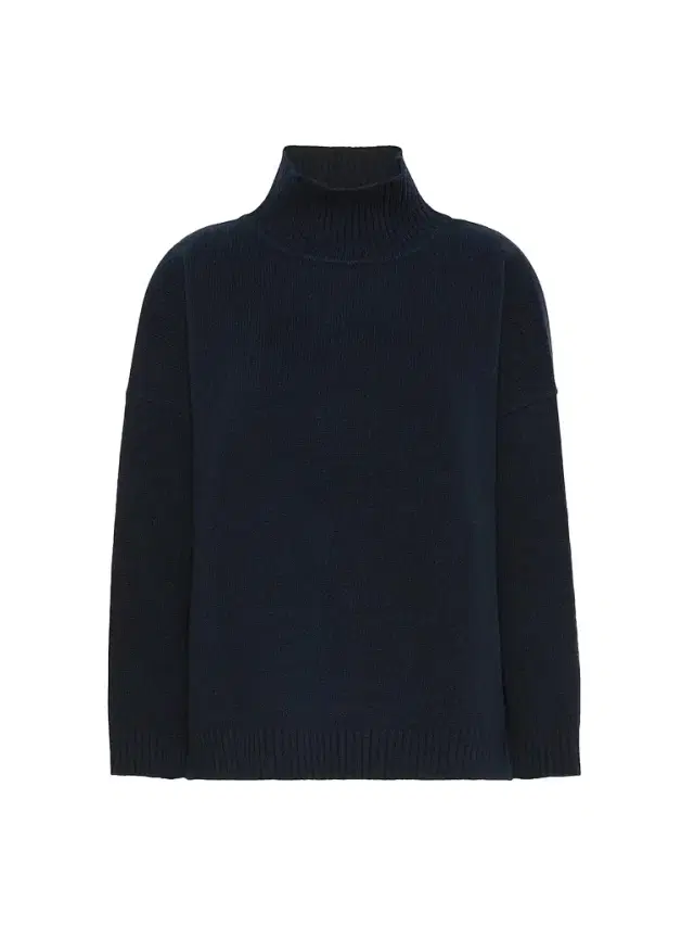 Weekend Max Mara Women's Wool Knit Turtleneck Jumper - Navy