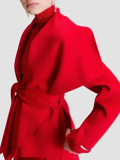 Marella Women's Soft Double Sided Wool Jacket - Red | Thumbnail 4