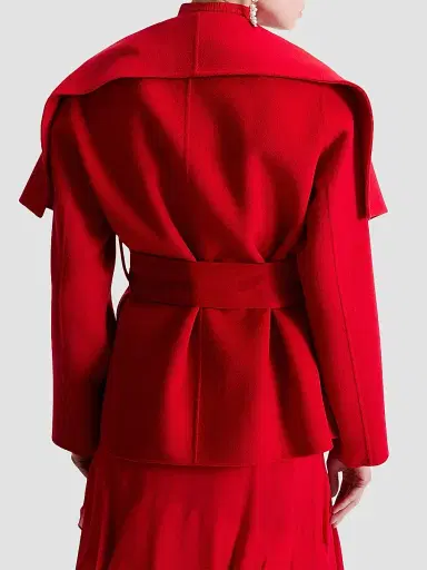 Marella Women's Soft Double Sided Wool Jacket - Red | Thumbnail 5