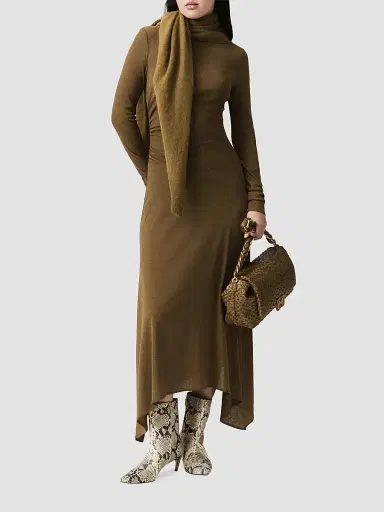 Marella Women's Jersey Tulle Dress - Oil Green | Thumbnail 2