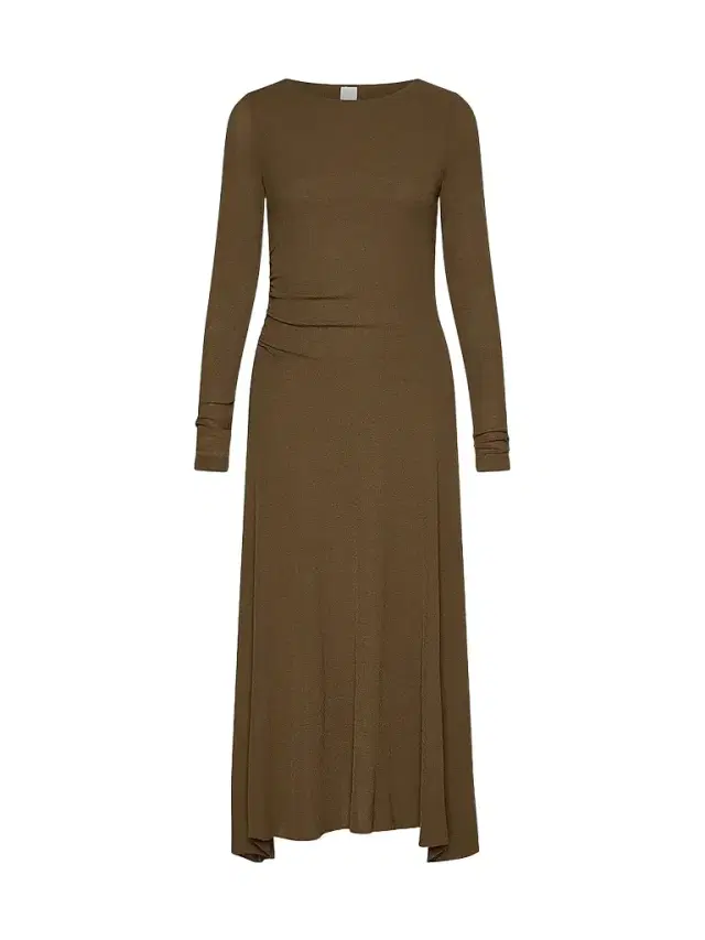 Marella Women's Jersey Tulle Dress - Oil Green