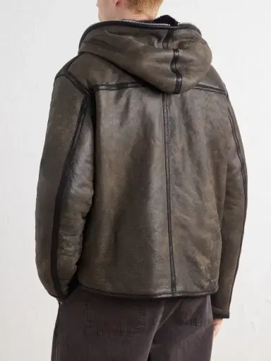 Our Legacy Full Zip Hooded Shearling Jacket - Men | Thumbnail 4