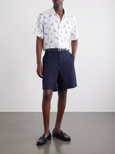 Polo Ralph Lauren Logo-Embroidered Printed Linen Shirt - Men | Thumbnail 2