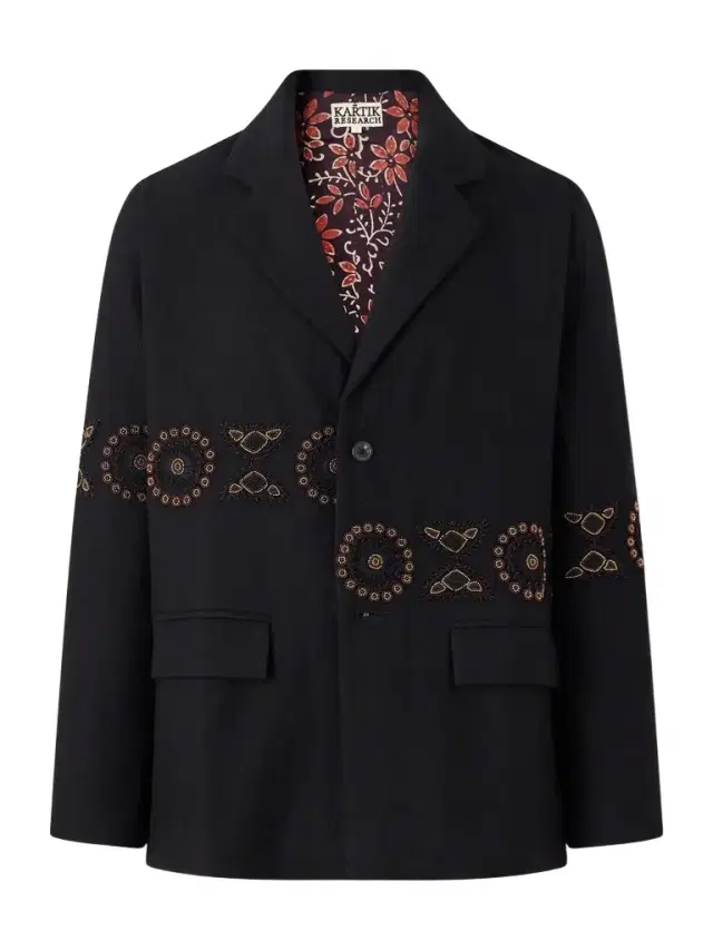 Kartik Research Embroidered Wool Blazer - Men
