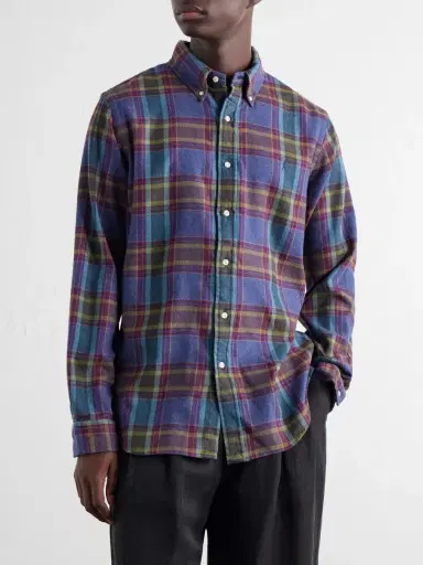 Polo Ralph Lauren Button-Down Collar Checked Cotton-Flannel Shirt - Men | Thumbnail 3