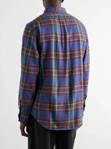 Polo Ralph Lauren Button-Down Collar Checked Cotton-Flannel Shirt - Men | Thumbnail 4