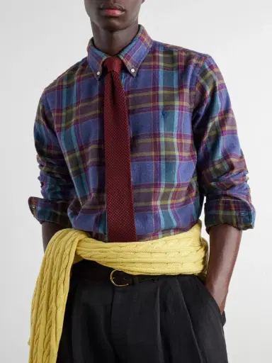 Polo Ralph Lauren Button-Down Collar Checked Cotton-Flannel Shirt - Men | Thumbnail 5