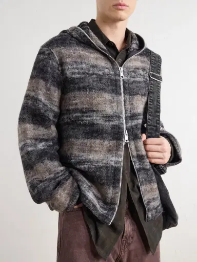 Our Legacy Full Zip Wool-Blend Hooded Blouson Jacket - Men | Thumbnail 5