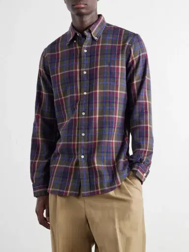 Polo Ralph Lauren Button-Down Collar Checked Cotton-Flannel Shirt - Men | Thumbnail 3