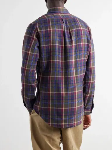 Polo Ralph Lauren Button-Down Collar Checked Cotton-Flannel Shirt - Men | Thumbnail 4