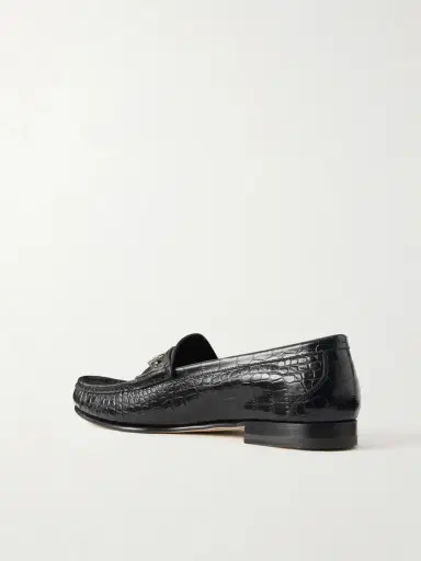 Tom Ford Oscar T-Embellished Croc-Embossed Leather Loafers - Men | Thumbnail 4