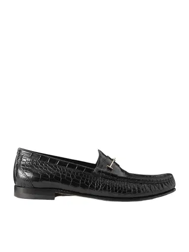 Tom Ford Oscar T-Embellished Croc-Embossed Leather Loafers - Men | Thumbnail 1