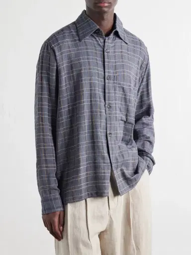 Kartik Research Checked Cotton and Silk-Blend Shirt - Men | Thumbnail 3 Kartik Research Checked Cotton and Silk-Blend Shirt - Men | Thumbnail 3