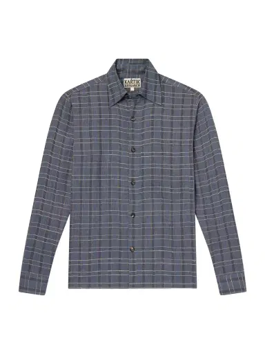 Kartik Research Checked Cotton and Silk-Blend Shirt - Men | Thumbnail 1 Kartik Research Checked Cotton and Silk-Blend Shirt - Men | Thumbnail 1