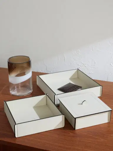 Brunello Cucinelli Set of Three Leather Storage Box - Men | Thumbnail 2