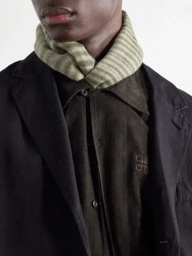 Kardo Embroidered Striped Cashmere Scarf - Men | Thumbnail 3