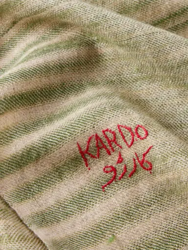Kardo Embroidered Striped Cashmere Scarf - Men | Thumbnail 4