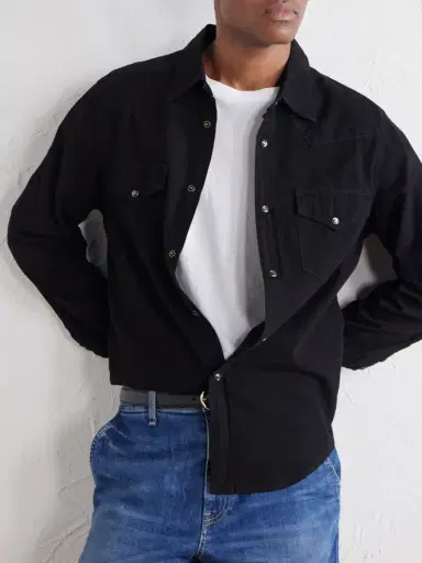 Nili Lotan Travis Denim Shirt - Men | Thumbnail 5 Nili Lotan Travis Denim Shirt - Men | Thumbnail 5