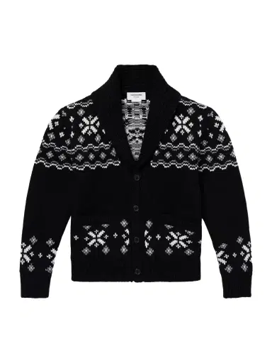 Thom Browne Shawl-Collar Jacquard-Knitted Cashmere Cardigan - Men | Thumbnail 1