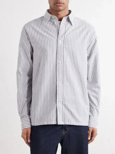 NN07 Colby 5910 Button-Down Collar Striped Organic-Cotton Oxford Shirt - Men | Thumbnail 3
