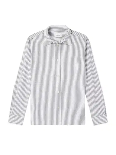 NN07 Colby 5910 Button-Down Collar Striped Organic-Cotton Oxford Shirt - Men | Thumbnail 1