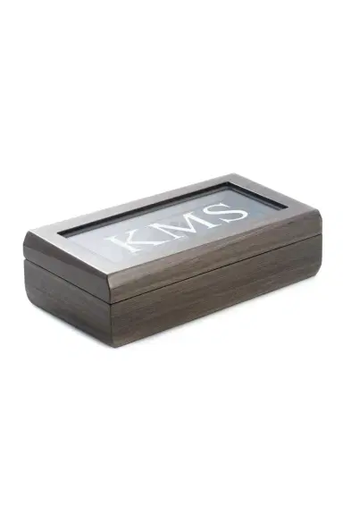 Bey-Berk Men's Personalized Wooden Eyeglass Storage Case | Thumbnail 3