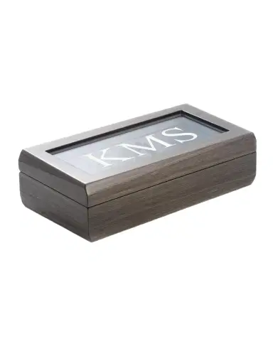 Bey-Berk Men's Personalized Wooden Eyeglass Storage Case | Thumbnail 1