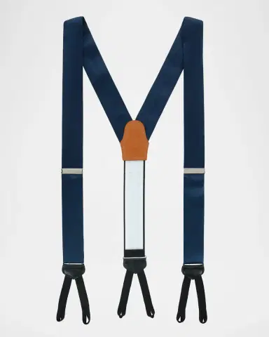 Trafalgar Men's Sutton Solid Silk Suspender Braces | Thumbnail 2 Trafalgar Men's Sutton Solid Silk Suspender Braces | Thumbnail 2