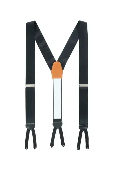Trafalgar Men's Sutton Solid Silk Suspender Braces | Thumbnail 3 Trafalgar Men's Sutton Solid Silk Suspender Braces | Thumbnail 3