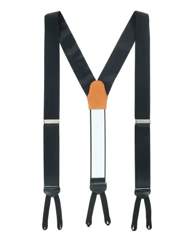 Trafalgar Men's Sutton Solid Silk Suspender Braces | Thumbnail 1 Trafalgar Men's Sutton Solid Silk Suspender Braces | Thumbnail 1