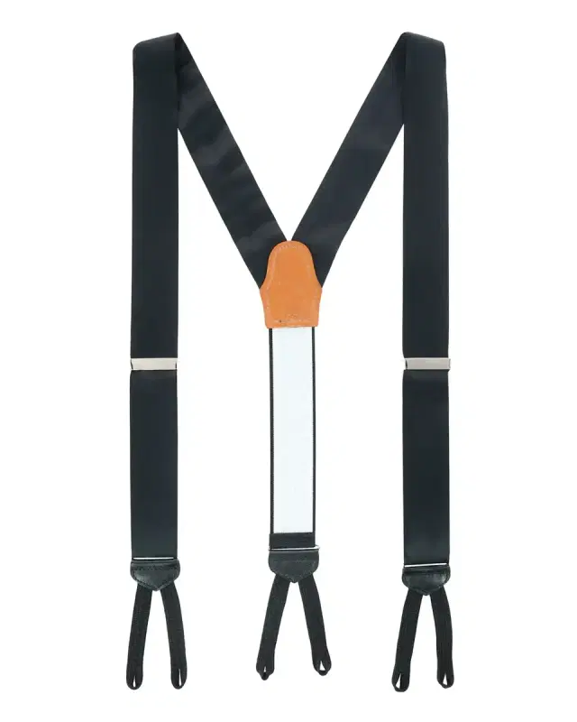 Trafalgar Men's Sutton Solid Silk Suspender Braces