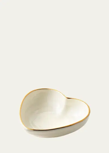 AERIN Ribbed 24K-Gold Rim Heart Dish | Thumbnail 3