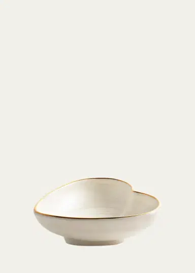 AERIN Ribbed 24K-Gold Rim Heart Dish | Thumbnail 4