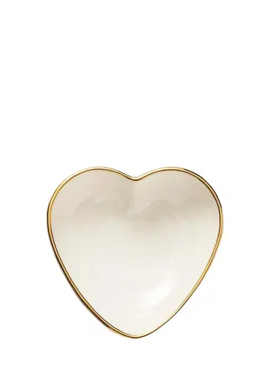 AERIN Ribbed 24K-Gold Rim Heart Dish | Thumbnail 1