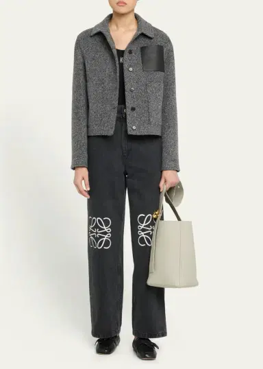 LOEWE Anagram Pebble Leather Bucket Bag | Thumbnail 9