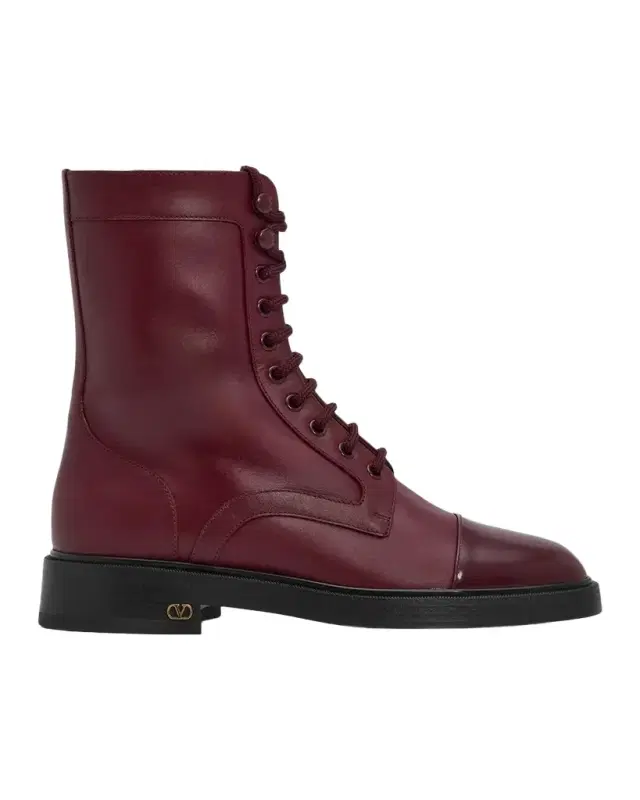 Valentino Garavani 20mm Zimmy Leather Combat Boots