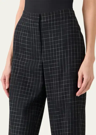 Akris punto High-Rise Check Straight-Leg Ankle Pants | Thumbnail 4 Akris punto High-Rise Check Straight-Leg Ankle Pants | Thumbnail 4