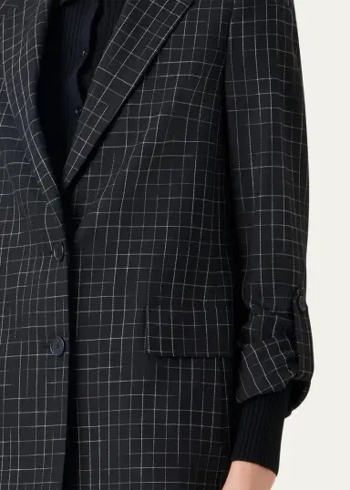 Akris punto Windowpane Check Single-Breasted Jacket | Thumbnail 5 Akris punto Windowpane Check Single-Breasted Jacket | Thumbnail 5