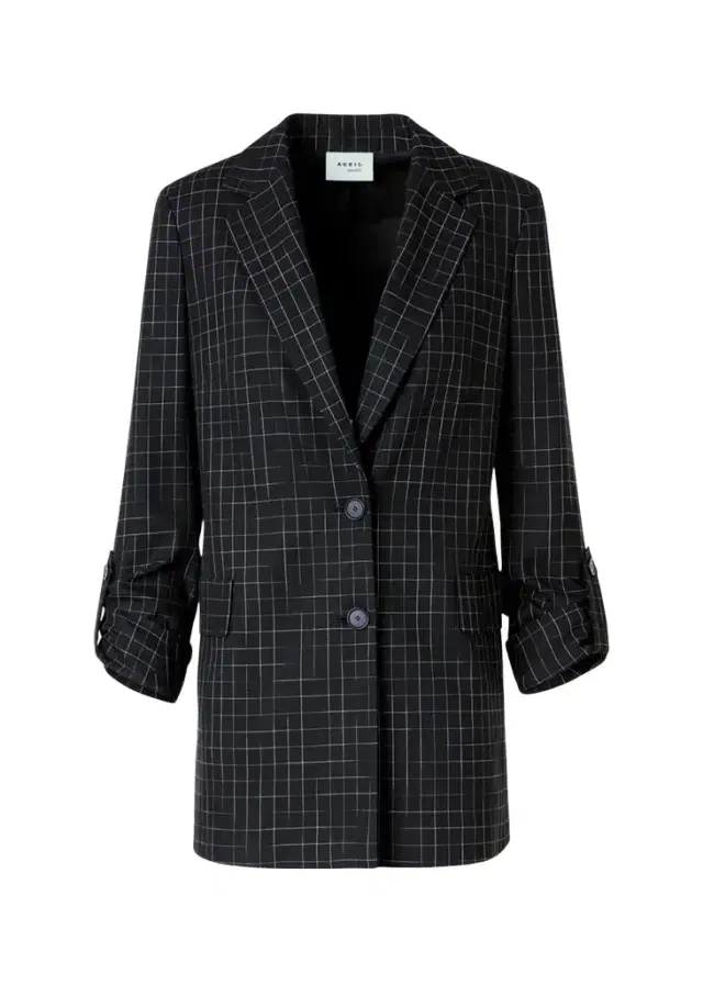 Akris punto Windowpane Check Single-Breasted Jacket