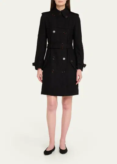 Burberry Foxfield Lace Double-Breasted Short Trench Jacket | Thumbnail 2