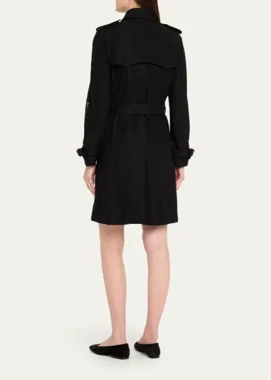 Burberry Foxfield Lace Double-Breasted Short Trench Jacket | Thumbnail 3