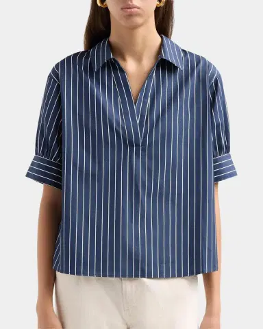 Frame The Popover Striped Cotton Top | Thumbnail 5 Frame The Popover Striped Cotton Top | Thumbnail 5