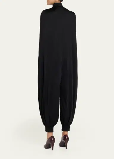 ALAÏA Jersey Wool-Blend Bat Jumpsuit | Thumbnail 3