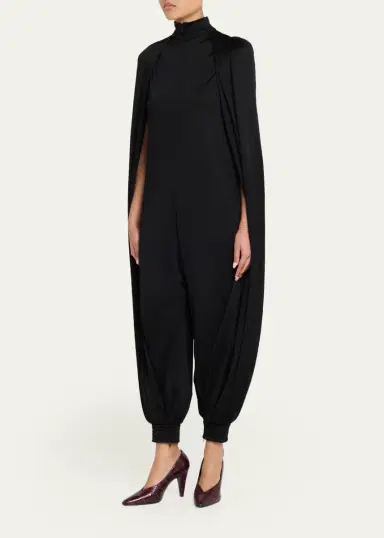 ALAÏA Jersey Wool-Blend Bat Jumpsuit | Thumbnail 4